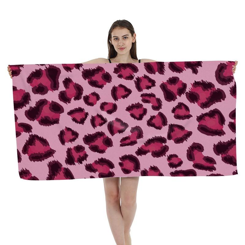 Classic Leopard Print Beach Towel Polyester Quick Dry Sand Free Swim Bath Towel for Women Sexy Animal Pattern Summer Pool Travel