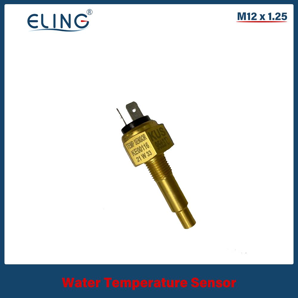 KUS Universal 52mm Water Temp Gauge 40-120℃ 25-120℃ 12V 24V for Auto Boat Red Yellow Light Temperature Sensor M10 M14 M16 M18