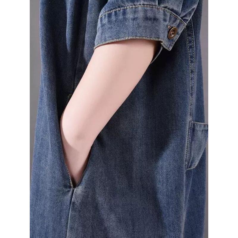 2025 Spring/Summer Korean Style Plus Size Ruffle Sleeve Elegant Commute Dress with Pockets