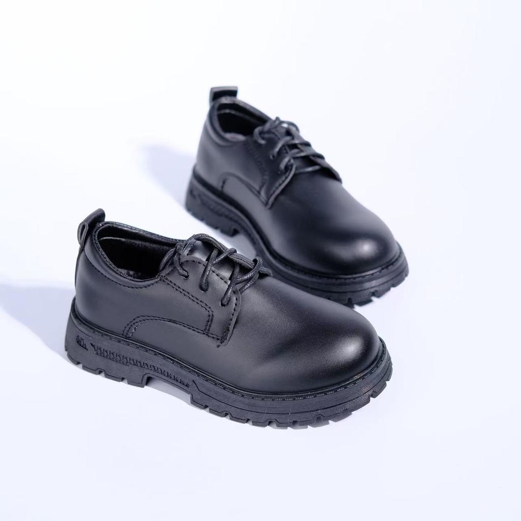 Children's Shoes Wholesale 2026 Student Season New Arrivals African Children's School Shoes Matte Black Leather Shoes Performance Stage Shoes