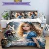 3-delige Custom Naam Alice in Wonderland Beddengoed Set Beddengoed Set met Print Dekbedovertrek Sluiting Bevat 1 Dekbedovertrek & 2 Kussenslopen voor Alle Seizoenen Slaapkamer