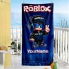 Prosop de plajă Roblox Personalizabil cu text Super moale și absorbant Potrivit pentru înot, sală de sport, camping, yoga, vacanță