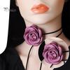 Retro Flower Women Choker Necklace Solid Color Elegant Lace Up Adjustable Strappy Collar Necklace Party Supplies
