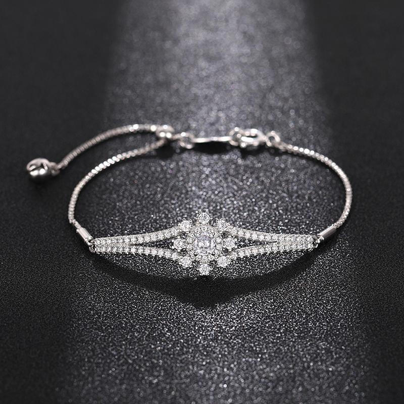 CAOSHI Delicate Adjustable Bracelet for Women Two Color Available Cubic Zirconia Daily Wearable Jewelry Shiny Party Accessories