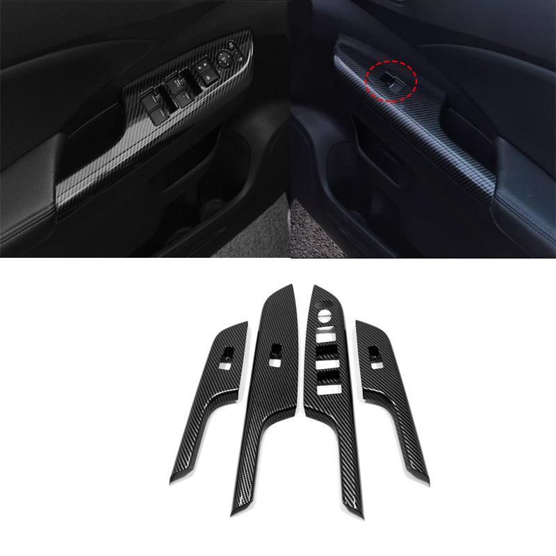 For Honda CRV CR-V 2012 2013 2014 2015 2016 ABS carbonfiber Car Armrest Door handle Window Glass Lift Switch Panel Cover Trim