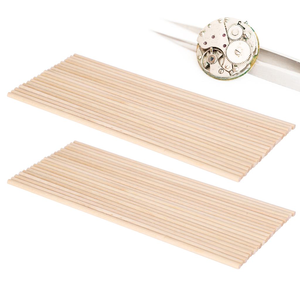 40pcs Wooden Round Dowel Rods Professional Watch Repairing Accessories for Watchmakers