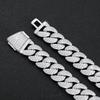 BES Fashion Gold Plated Chunky 22mm Miami Bubble Cuban Chain Bracelet Iced Out Baguette Zirconia Cuban Link Bracelet for Men