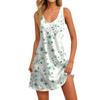 Women's Casual Summer Tank Dresses With Pockets Small Floral V-Neck Sleeveless Dresses