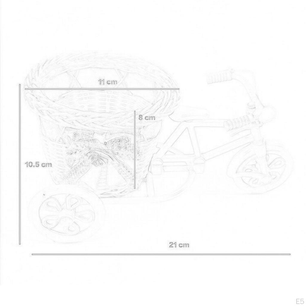 Artificial Flower Decor Plant Stand Mini Tricycle Arrangement Container Basket for