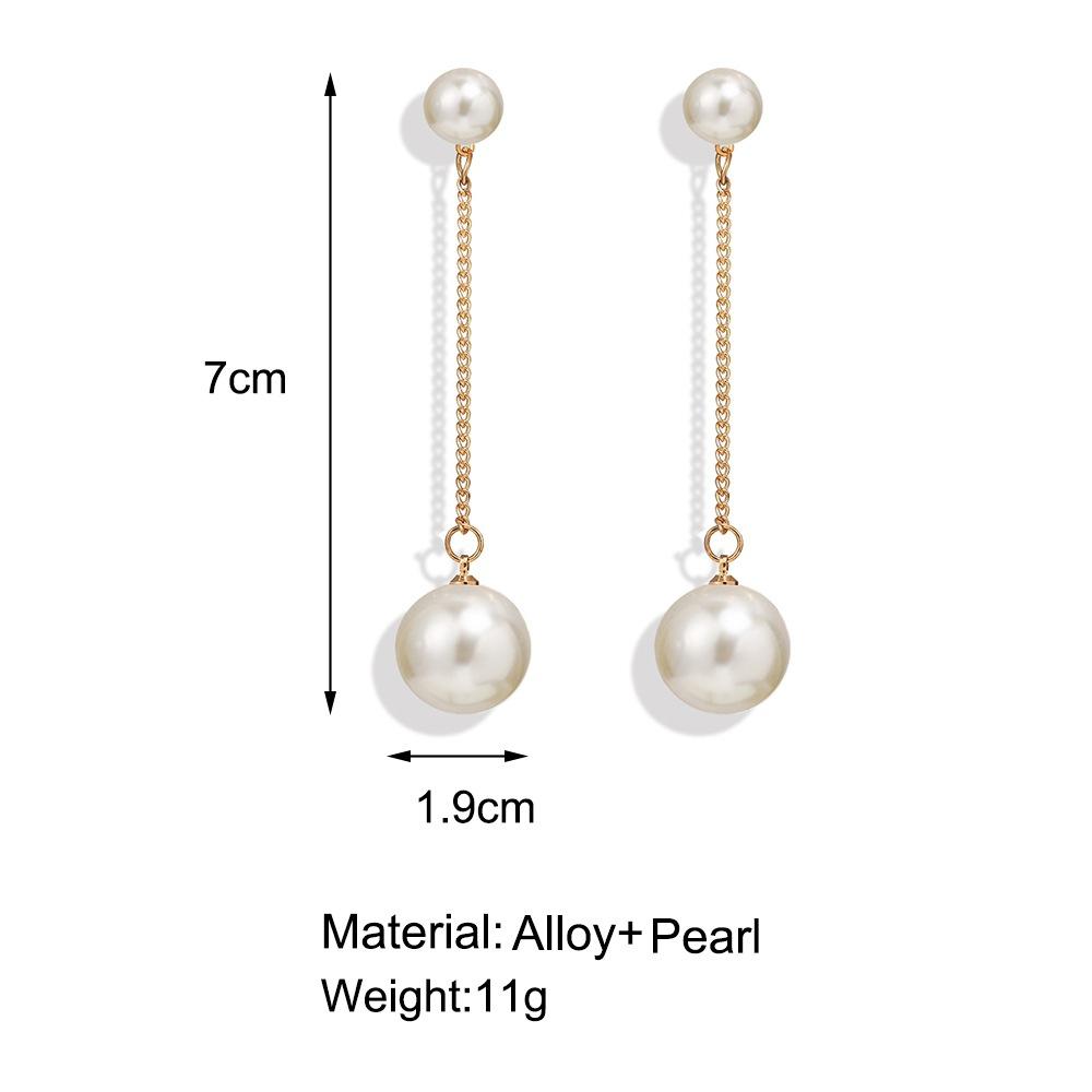 Boucles d'oreilles pendantes simples à perle unique vintage pour femme Boucles d'oreilles élégantes
