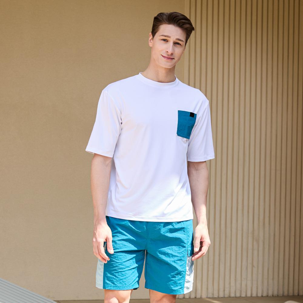 Beijigelleu Surfing Club Men'S Short Sleeve Rash Guard Shorts Set Bem-X905E