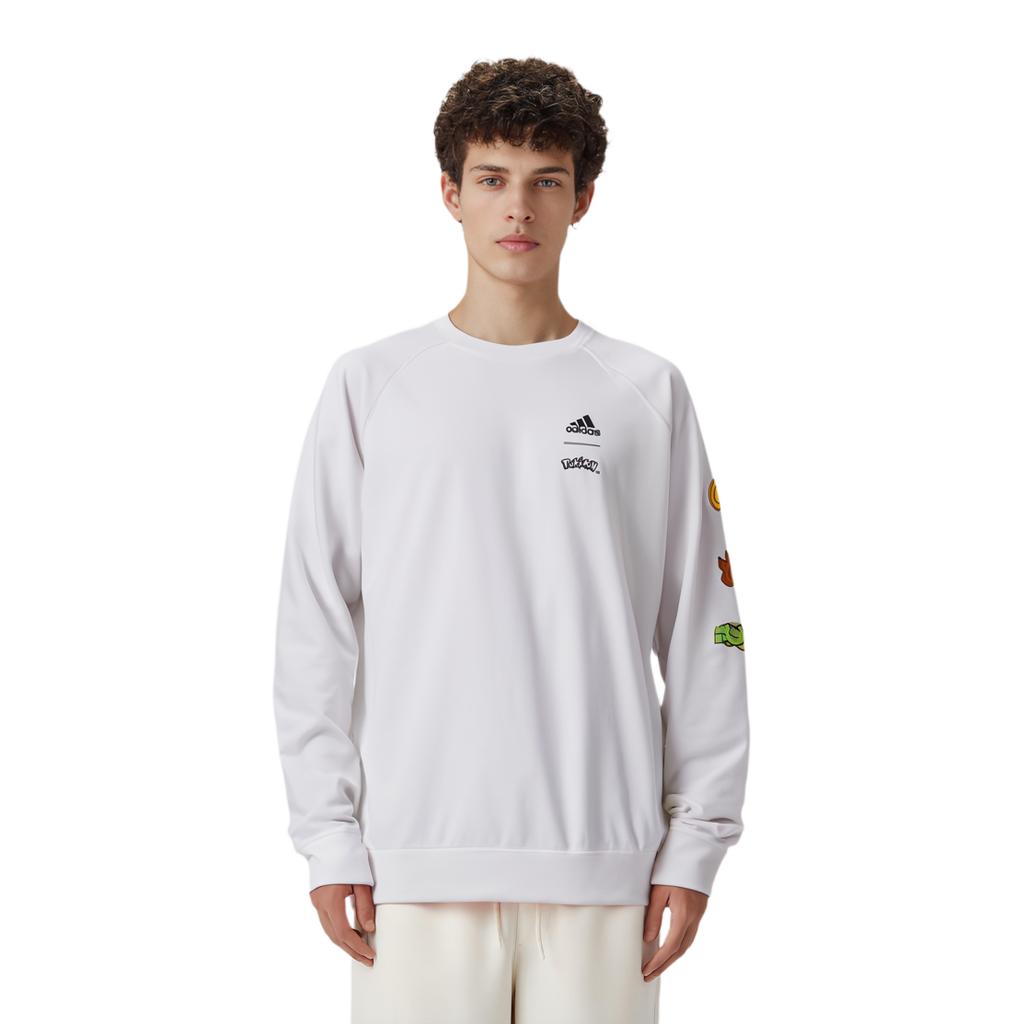 adidas X Pokemon Printed Sports Training Hoodie Men Tops White GN3000