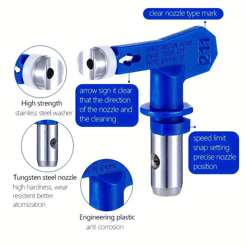 14Pcs Airless Paint Nozzle Set, Reversible Tips (211 315 417 515 517 523) with Spray Gun Parts & Filters