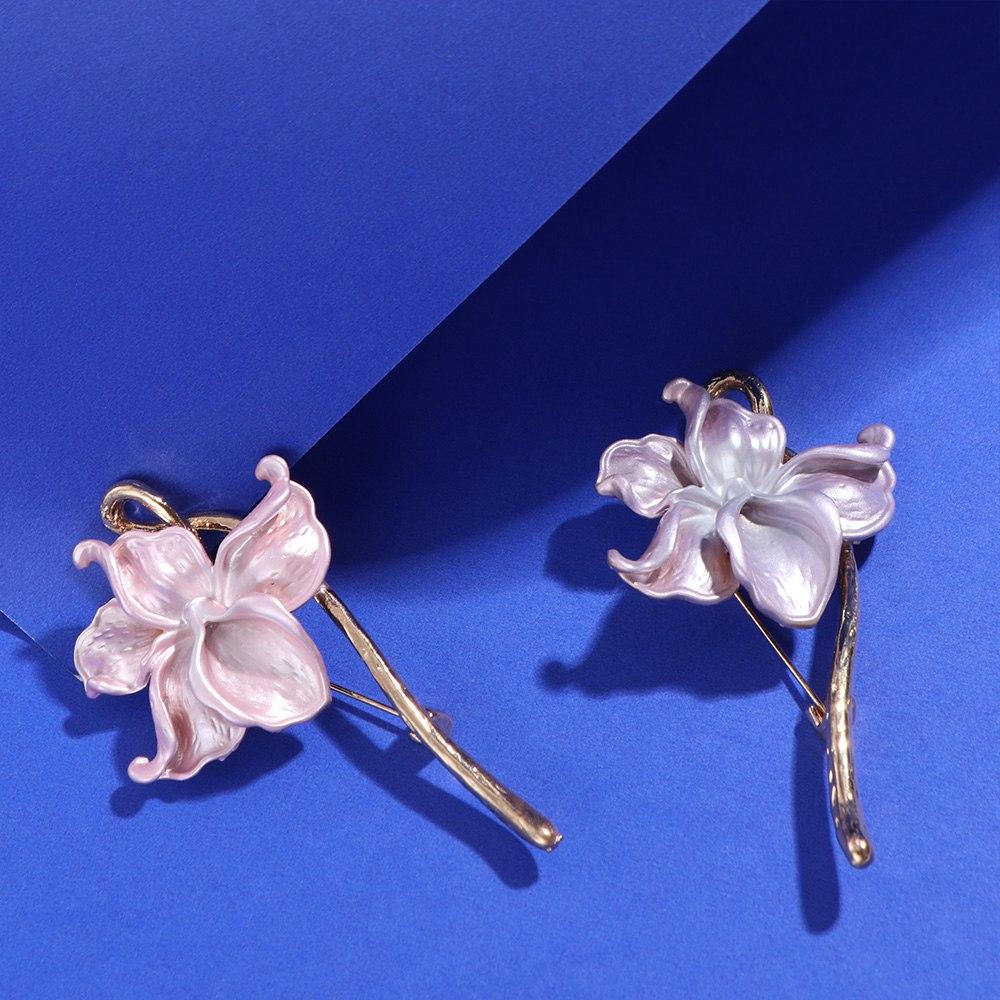 Three-dimensional Oil Dripping Brooch Enamel Fashion Jewelry Cute Shiny Flower Brooch  Cheongsam