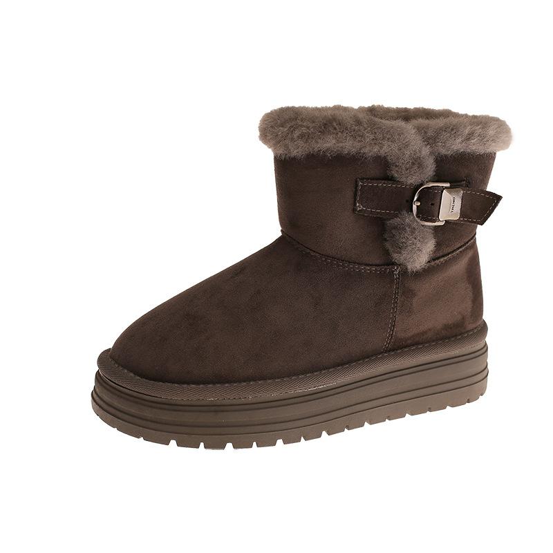 2025 new winter women's thick-soled velvet thickened versatile casual versatile warm fashion temperament Korean snow boots