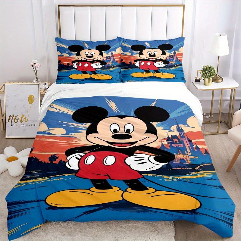 3pcs Mickey Design Disney Bedding Set, Includes Quilt Cover and Pillowcases, Suitable for All Seasons, Machine Washable, Ideal Gift for Fami