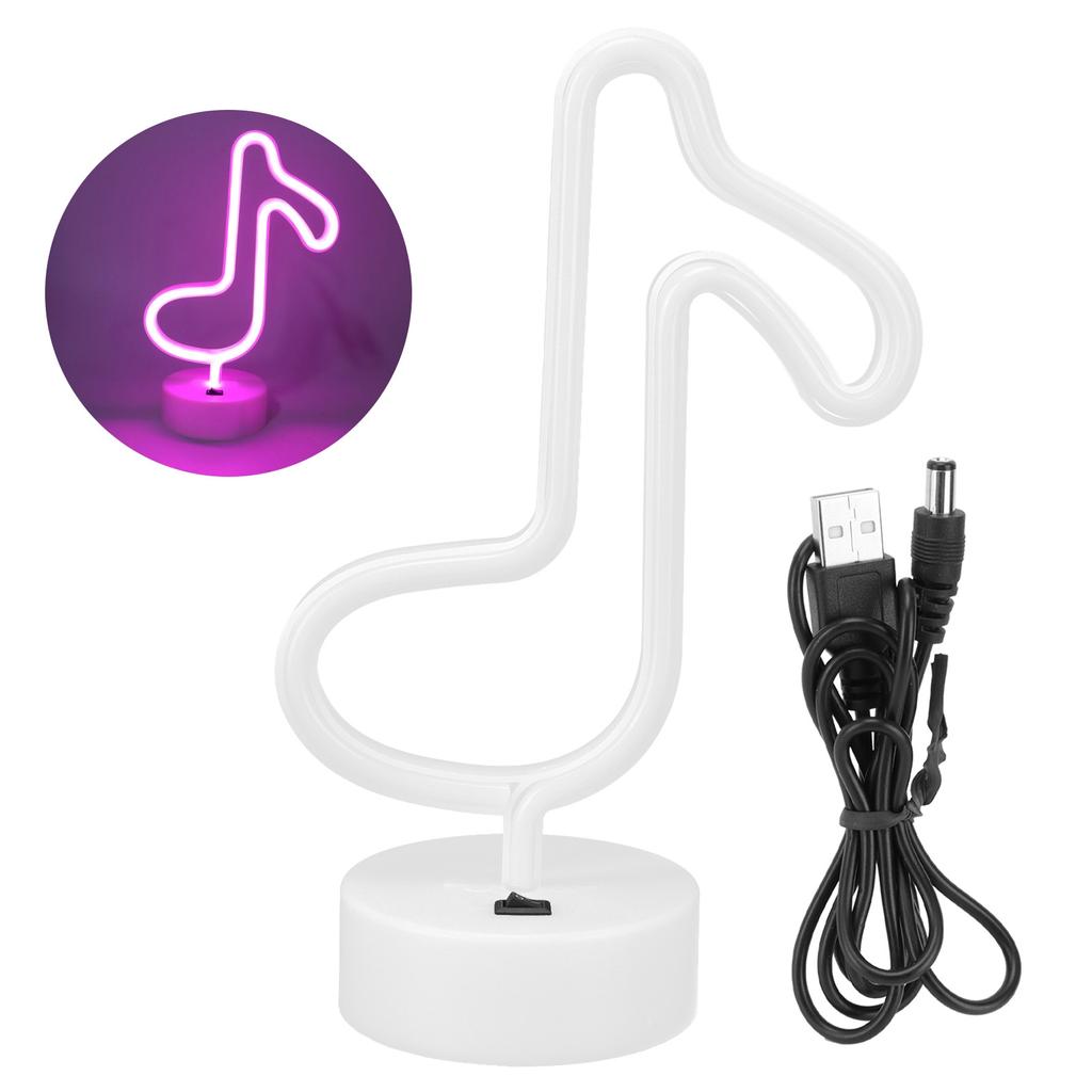 Desktop Lamp Desktop Neon Light Unique Music Note Shaped Night Lamp Home Bedroom Kids Room Table Decoration Neon Sign Neon Light