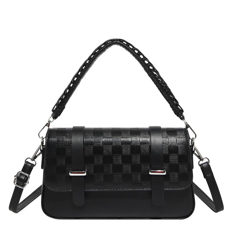 IELGY Ladies Diagonal Bag Retro Small Square Bag Solid Color