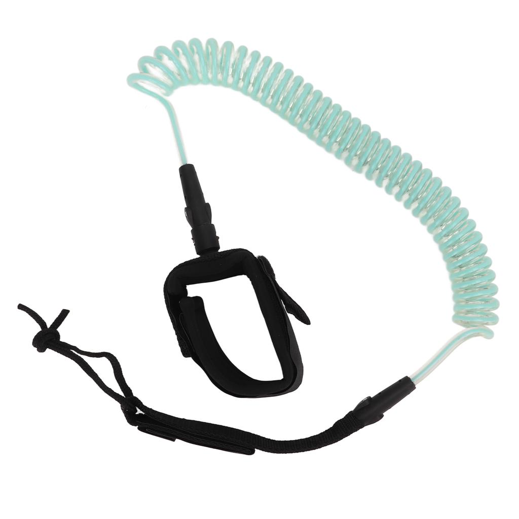 7mm 10Ft Surfing Foot Rope Adjustable Elastic TPU Surfboard Leg Straps Stand Up Paddle LeashTransparent Light Blue