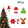 6Pcs/Set Snowman Hanging Reindeer DIY Santa Claus Felt Fabric Snowflake Cute Christmas Ornament Xmas Tree