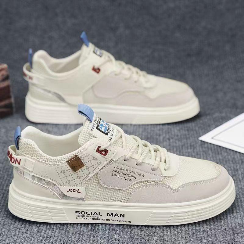 Summer Men's Shoes Canvas Low-top New Mesh Sports and Leisure Little White Student Men's Board Shoes Versatile Trendy Shoes