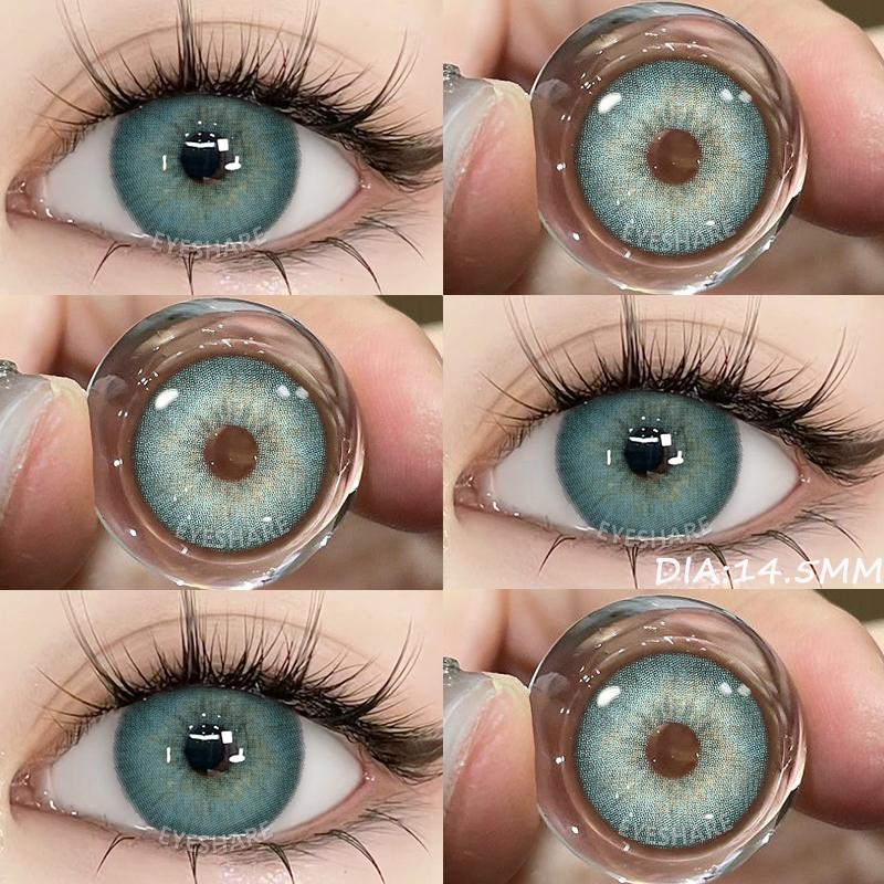 1 Par Svart Färg Kontaktlinser för Ögon 14.5mm Kontaktlinser Brun Hög Kvalitet Naturliga Kontaktlinser Grå Linser