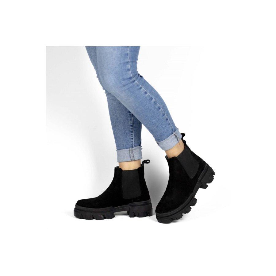 Women's Genuine Suede Leather Casual Boots Chelsea