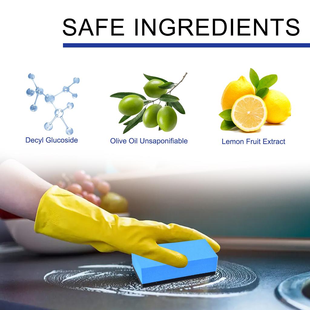 Kitchen Cleaning Powder for Grease - Powerful Degreaser for Range Hood, Stove, Tap, Removes Stubborn Stains & Restores Shine
