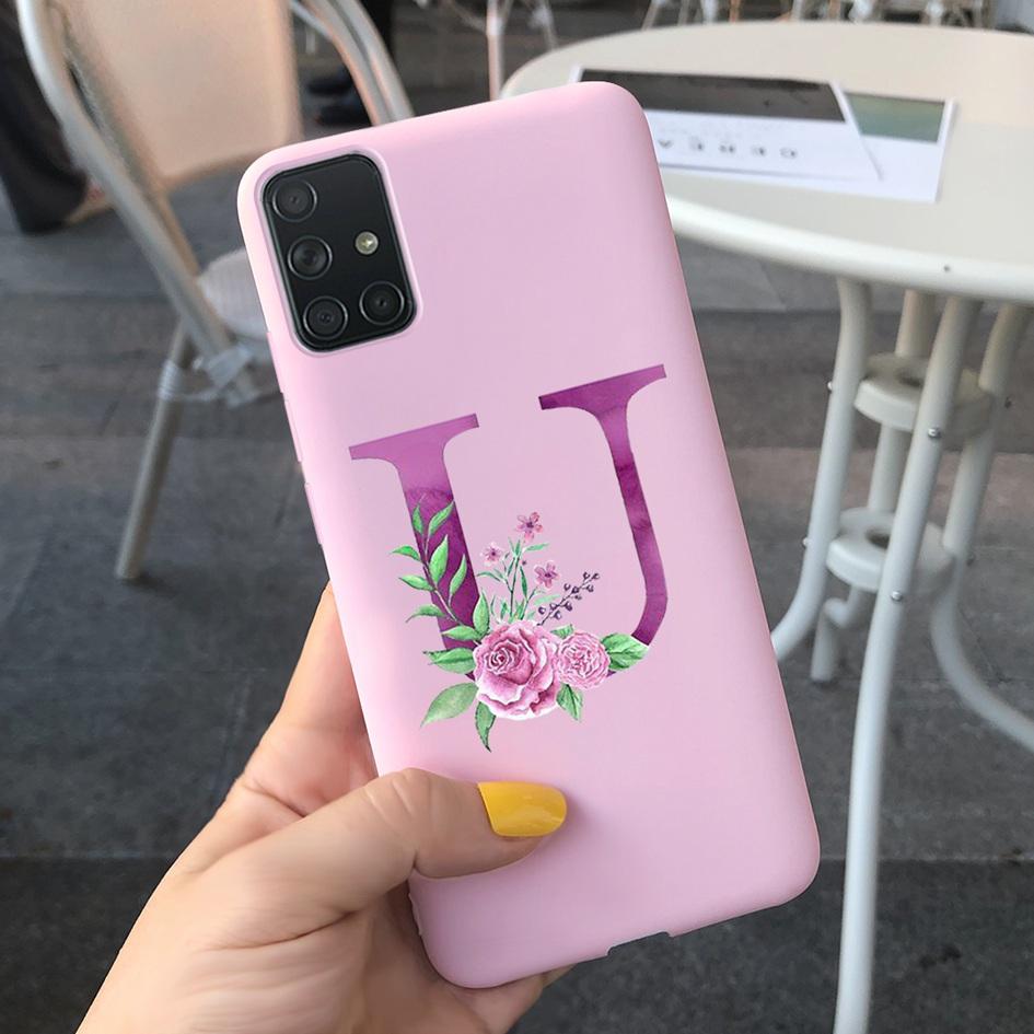 A51 Cute Letters Phone Case For Samsung Galaxy A51 Cover SM-A515F Slim Frosted Shield Matte Fundas For Samsung A51 A 51 5G Cases