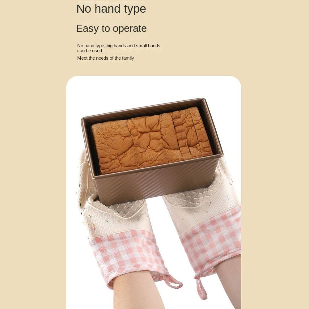 Protiskluzová pekařská rukavice s prošívanou podšívkou Silikonové rukavice Zesílená chňapka do trouby