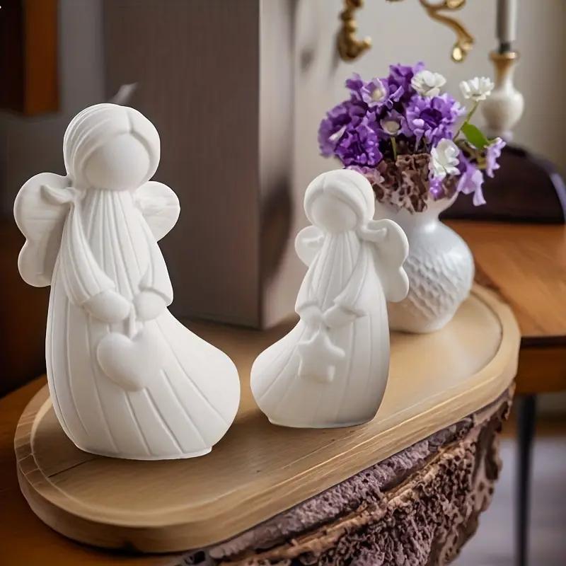 

DIY resin silicone mold for jewelry 1pcs heart-hugging angel plaster candle ornaments home desktop decor holiday gift