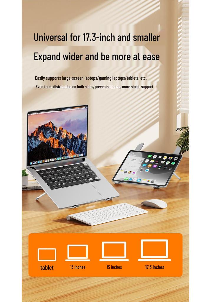 Foldable Height-Adjustable Metal Laptop Stand with Cooling for Gaming Laptops