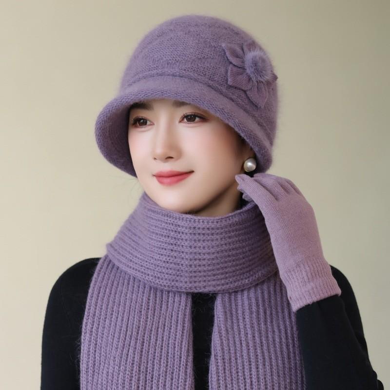 Knitted Elderly Hat With Double Layer Warmth For Seniors Winter Use