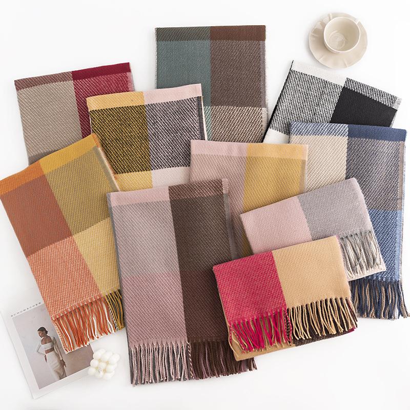 Imitation Cashmere Scarf European and American Street Style Scarf Women's Fashion Commuting Scarf Simple Style Versatile Shawl