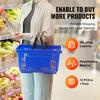 SucceBuy 12pcs Shopping Basket 24L Plastic Grocery Basket with Handle Stand Portable Shop Basket Bulk Used for Store Supermarket