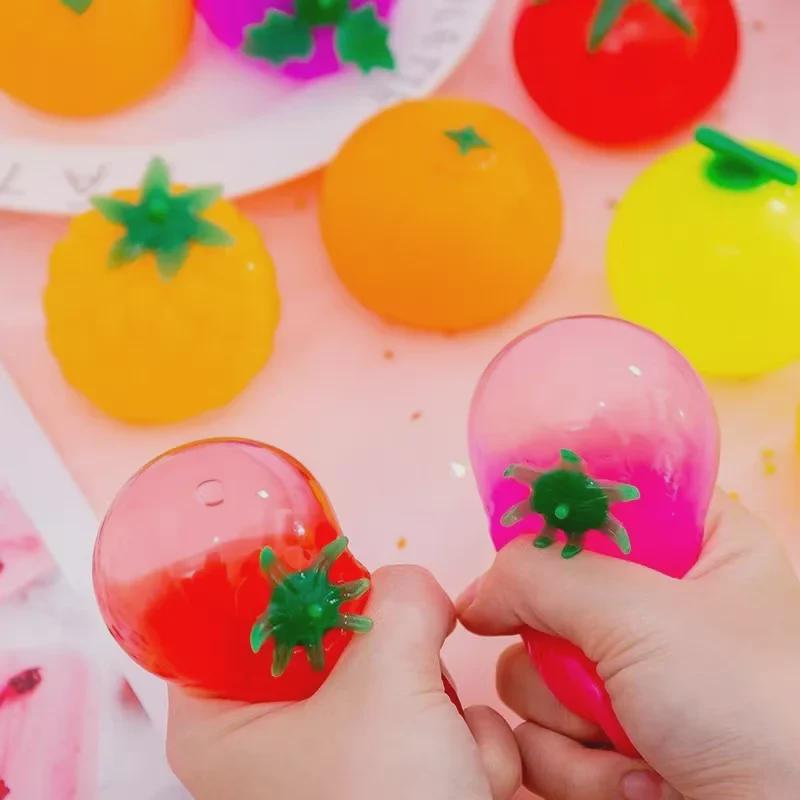 Průhledný simulovaný stresový míč ve tvaru vajíčka - stlačitelná dekompresní hračka pro děti