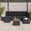 Garden Sofa Set 7 pcs Black