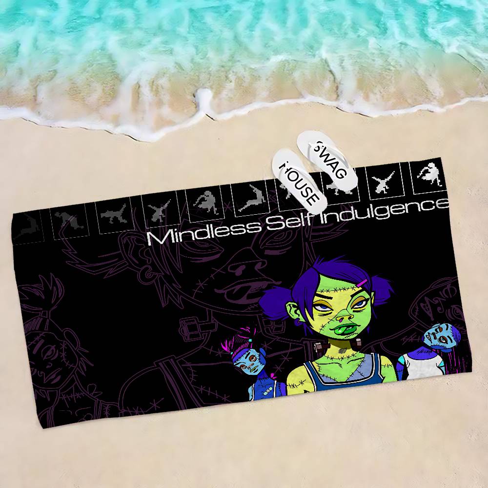 A-Mindless Self Indulgence-S Microfiber Printed Beach Towel Mountain Climbing Yoga Beach Swimming Running Absorbent Soft Towel