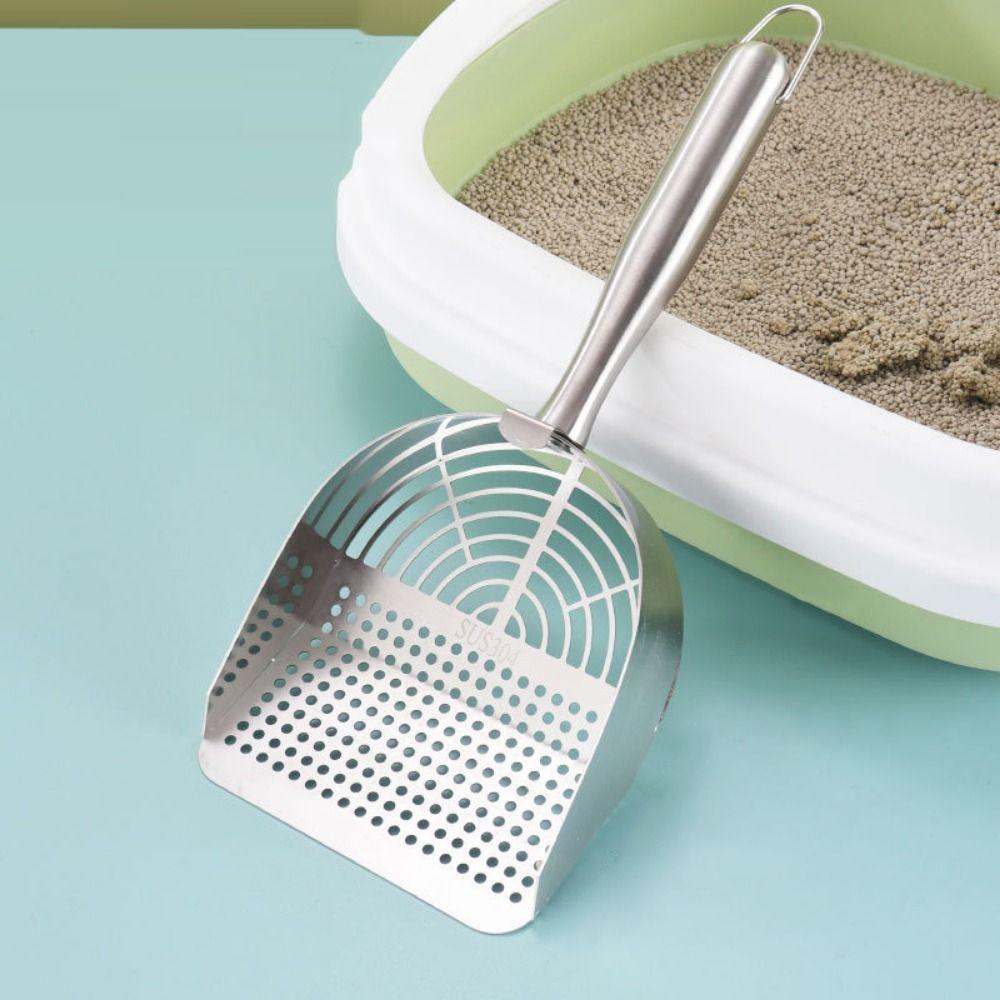 Anti-Break Cat Waste Shovel Stainless Steel Cats Toilet Cleaning Shovel  Pet Toilets