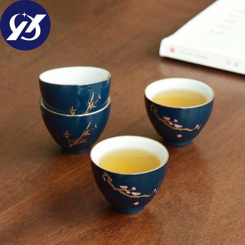 Indigo Handmade Teacup Home Personal Master Cup Hand Painted  Drinkware 60ml