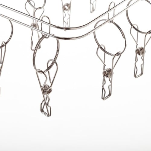 CAINZ Anti-Tangle Stainless Steel Hanger, 20 Hangers, 35cm Wide x 24cm Deep x 30cm High, for Laundry, Laundry, and Drying.