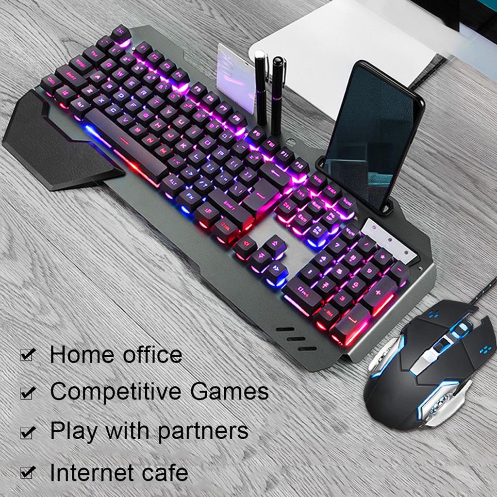 Wired Mechanical USB Keyboard & Mouse Internet Cafe Gaming Set