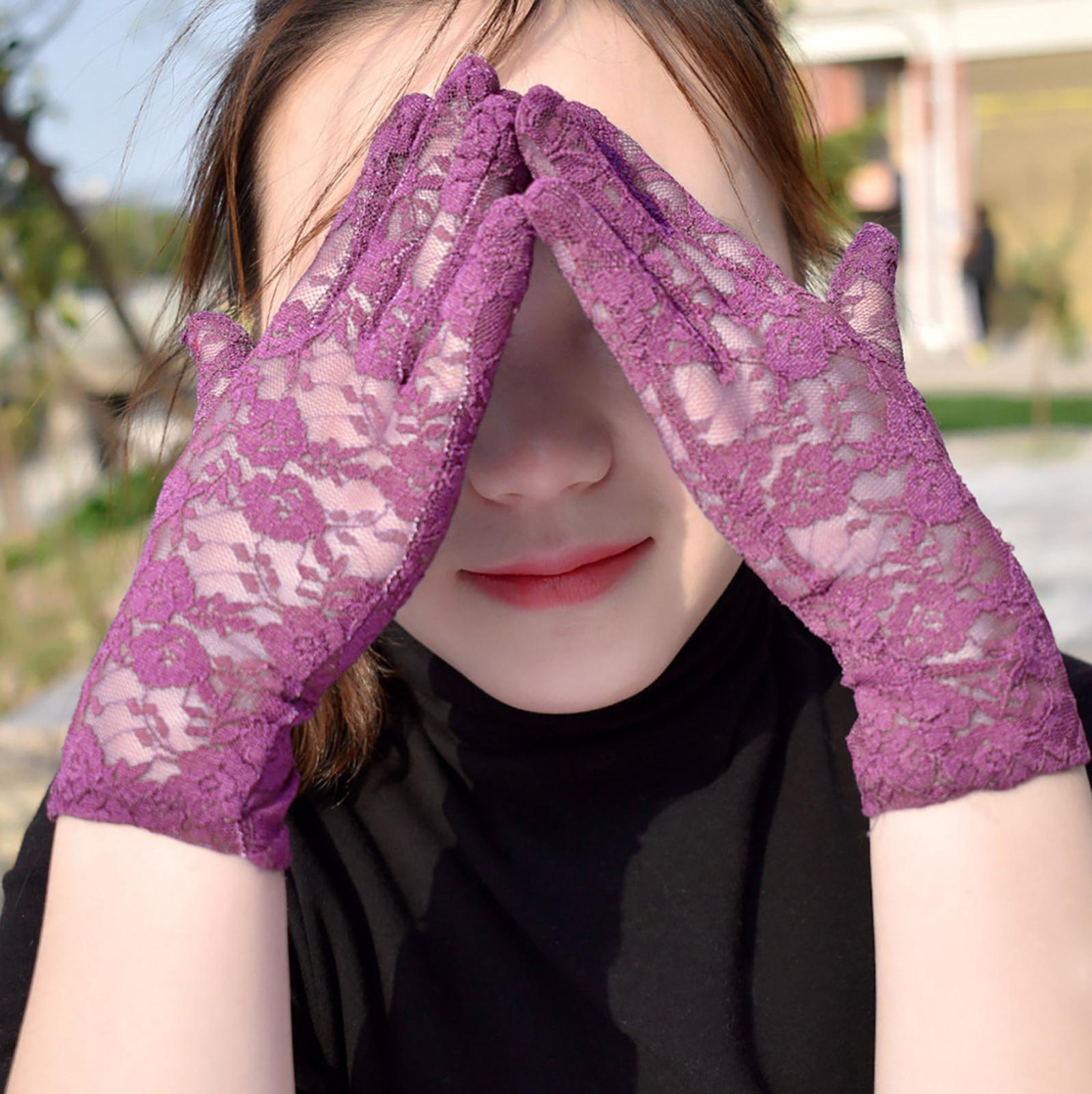 

[brisand] уличные УФ-стойкие дышащие перчатки для верховой езды, домашние кружевные дышащие перчатки для вечеринок One Size фиолетовый