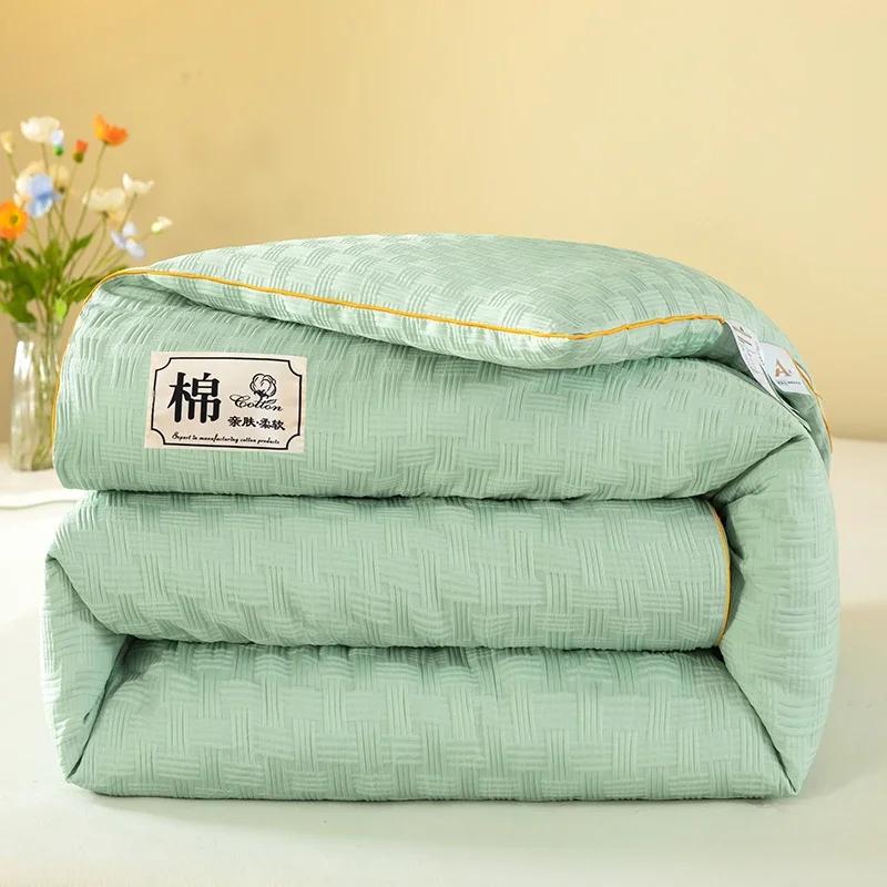 

Soybean fiber spring and autumn quilts thickened for warmth, winter quilts bedding, dormitories, summer quilts 150x200cm 1kg світло-зелений колір