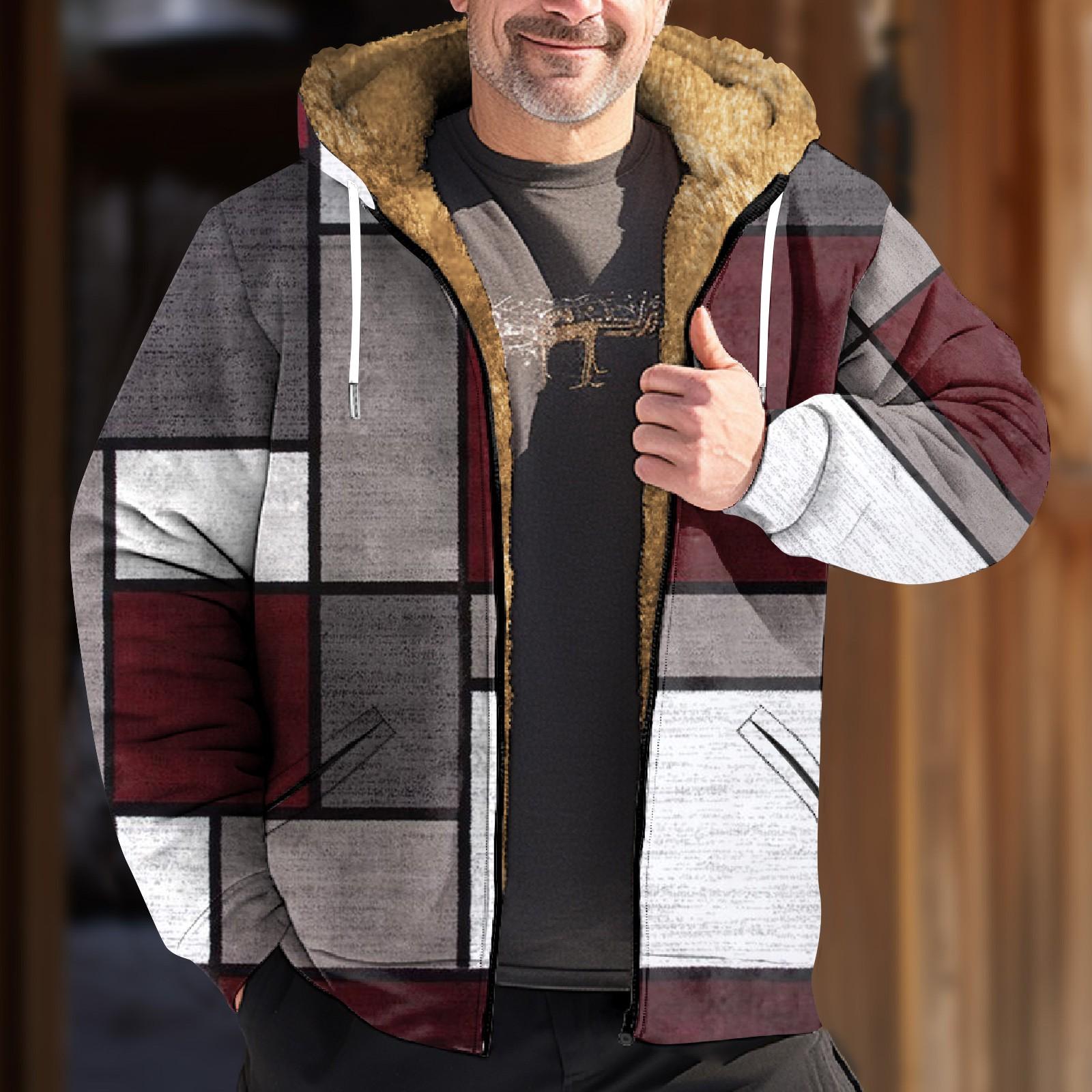 

Мужская куртка с принтом в стиле ретро, ​​мужская весенне-осенняя повседневная трендовая куртка на молнии с капюшоном XXXXL винный