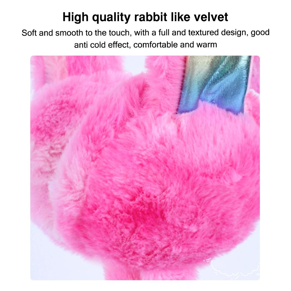Winter Warm Plush Ear Warmers Soft Comfortable Gift Rainbow Airbag Earmuffs  for Women Girls