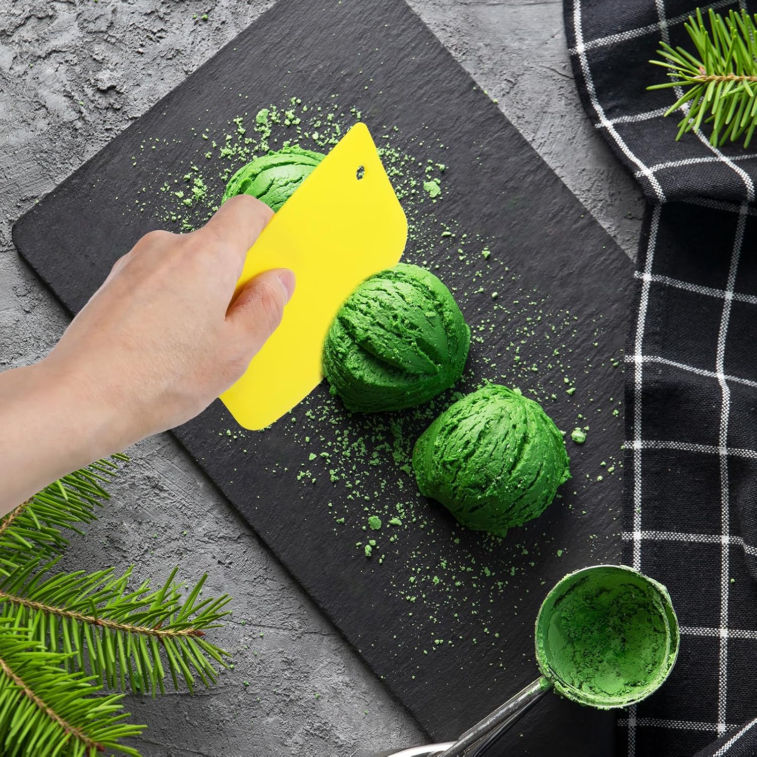 Bowl Scraper Dough Scraper 6PCS Plastic Kitchen Bench Scrapers Flexible Multi Purpose Scrapers with Sharp Edge & Angles Kitchen Pastry Cutting Tool
