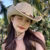 Hiking Straw Cowgirl Hat Summer Sunscreen Visor Cap Fashion Western Cowboy Hats  Outdoor