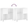 White Record Cabinet 84.5 x 38 x 89 cm Engineered Wood