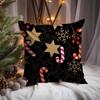Christmas tree bells snowman Cushion Cover Premium Comfort Reversible Pillow Cove -Two in One Design for Any Room & Car Interior